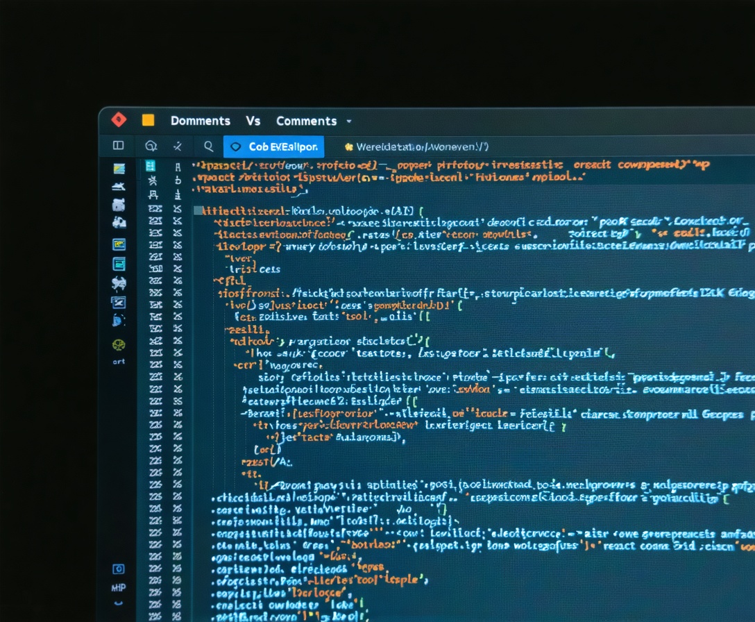 Detailaufnahme von VS Code mit Kommentaren