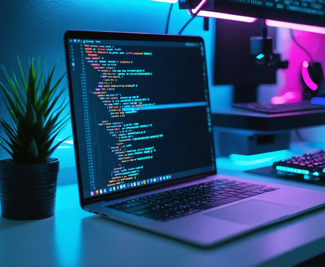 Moderner Arbeitsplatz mit Code-Editor