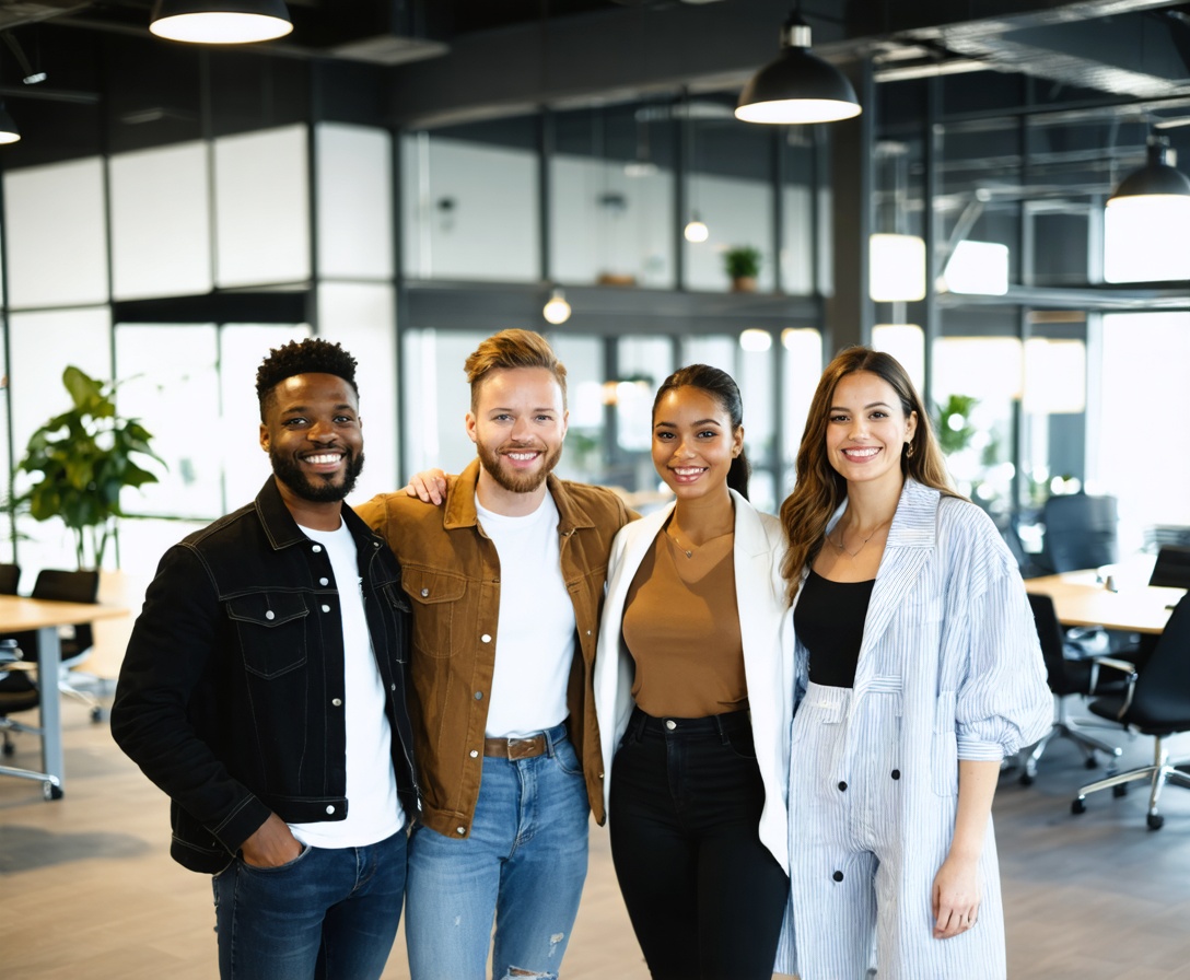 Das FullStack Start Team im Büro
